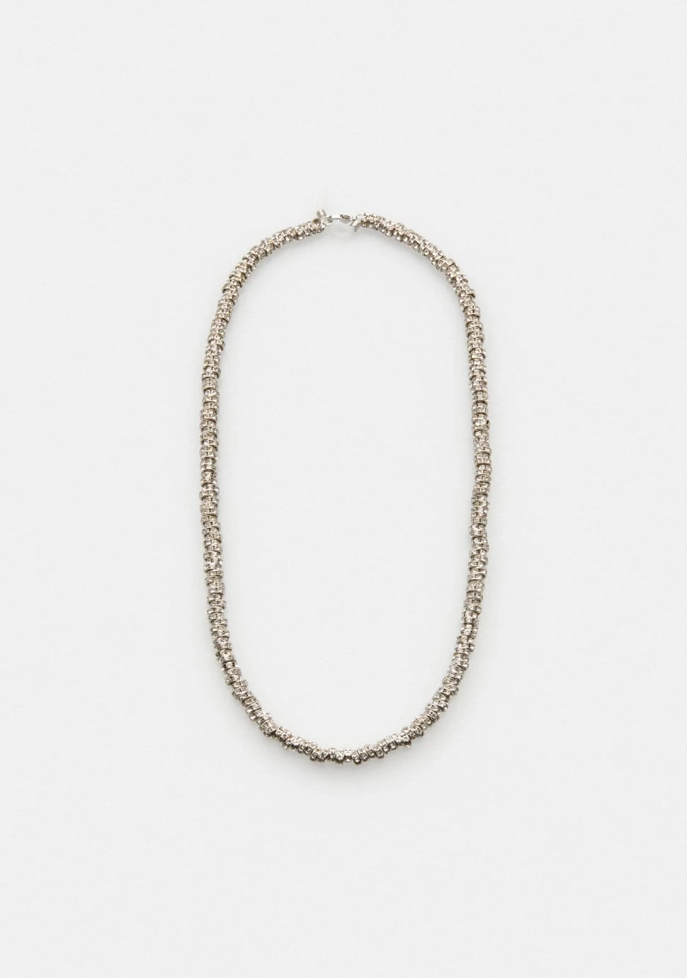 Metallic Hoops Chain With Crystals