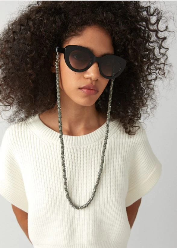 Metallic Hoops Chain With Crystals - Image 2